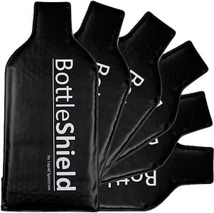 Reusable Wine Protector Travel Bag by Bottle Shield (6pack) - Bubble Cushioning Wrap Suit - Unbreakable Bottle Sleeve, Leak Proof - Wine Tote Bags Accessory for Suitcase Luggage