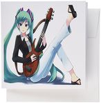 3dRose Anime Playing Guitar - Greeting Cards, 6 x 6 inches, set of 6 (gc_119757_1)