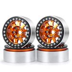 XUNJIAJIE 4PCS Aluminium Alloy 1.9inch RC Beadlock Wheels Rims for 1/10th RC Crawler Car Axial SCX10 II,TRX4,D90