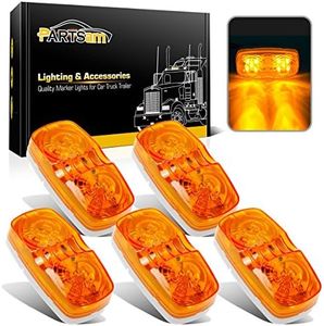 Partsam Five Trailer Marker LED Light Double Bullseye Amber 10 Diodes Light