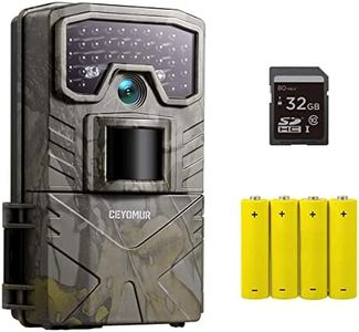 CEYOMUR Camara Fototrampeo, 1080P Cámara de Caza con IR Visión Nocturna, Camara Caza con Impermeable IP66 con 4 Pilas AA y una Tarjeta SD de 32GB para Monitoreo de Vida Silvestre