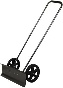 Yard Butler Snow Plow Rolling Push Shovel - Heavy-Duty Snow Shovel with Wheels - Efficient Snow Removal Tool - Ergonomic Design, Powder-Coated Steel for Long-Lasting Performance - 24" Wide Blade