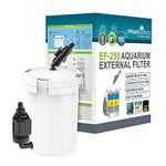 allpondsolutions EF-250 Aquarium External Fish Tank Water Filter for Coldwater, or Tropical Aquariums, for Tanks Up to 250 Litres – Includes Filter Media, hose and Spray Bar - Full Kit.