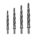 YUEWO 4PCS Bridge Construction Reamer Drill Reamer Tool Set for Metal, M2 HSS Car Reamer Tapered Alignment Reamer Drill Bit Chucking Steel Reamers Spiral Flute with Shank Chuck