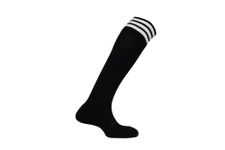 Mitre Adult Mercury 3 Stripe Football Socks | Football Team Kit | Lightweight Long Sock | Breathable Sports Sock, Black/White, Senior (7 UK - 12 UK)