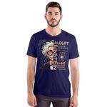 Camo Merch Albert Einstein Tshirt (X-Large, Navy Blue)