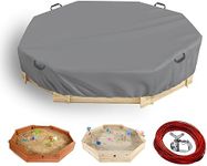 Octagon SandBoxes Cover,Steel core Cable Upgrade Protection for 84" X 78" x 9" Octagon SandBoxes,Waterproof Dust Proof Outdoor Octagon SandBoxes Cover,Grey