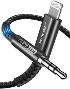 JSAUX Lightning to 3.5mm Audio Cord 6FT, [Apple Mfi Certified] Lightning to Aux Cable for iPhone 14/14Pro/13/13 Pro Max/12/12 Mini/12 Pro/12 Pro Max/11 Pro/11 Pro Max/X/XR/XS Max/8/7/Car Stereo-Black