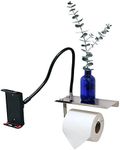 Elbee Home Cell Throne Toilet Paper Phone and Tablet Holder Mount Stainless Steel Flexible Arm