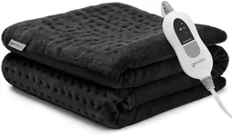 GENIANI Extra Large Electric Heating Pad for Back Pain and Cramps Relief - Auto Shut Off - Soft Heat Pad for Moist & Dry Therapy - Heat Patch (XL Black)