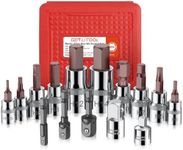 GETLITOOL Allen Hex Bit Socket Set 2.5mm-14mm, Premium S2 Alloy Steel Metric Allen Socket Set, 15 Piece Hex Socket Set with Socket Adapter for Car, Trucks Repair, 1/4", 3/8" and 1/2" Drive