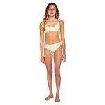 Volcom Girls' Swimsuit Two Piece Bikini Set, Sage, 12