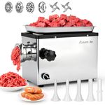 Anatole Commercial Electric Meat Grinder 1.3 HP 950 W Heavy Duty Meat Bones Mincer Stainless Steel Sausage Stuffer with 4 Grinding Plates 2 Blades for Restaurant Hotel 220V