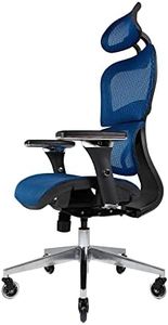 Nouhaus Ergo3D Ergonomic Office Chair Lumbar Support Mesh Office Chair with 4D Adjustable Armrest, Adjustable Headrest and Wheels, Mesh High Back Home Office Desk Chairs(Blue)
