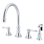 Kingston Brass KS2791TLBS Tuscany Kitchen Faucet with Brass Sprayer, 8-1/4", Polished Chrome