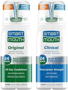 SmartMouth DDS Activated Clinical Mouthwash & Original Activated Mouthwash - Adult Mouthwash for Fresh Breath - Clean Mint Flavor (Clinical) & Fresh Mint Flavor (Original), 16 fl oz Each