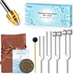 Tuning Forks for Healing, 128Hz 136Hz256Hz 384Hz Tuning Fork Set for Meditation, Yoga and Chakra EnergyTherapy, Perfect Healing Gift for Momor Girlfriend on Mother's Day, Birthday
