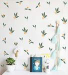 ARTTOP Nordic Tangerines Green Leaves Wall Decal, Fruit Plant Fresh Leaves Sticker for Bedroom Office Decoration (42pcs Tangerines Leaf)