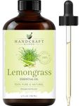 Handcraft Blends Lemongrass Essential Oil - Huge 118 ml - 100% Pure and Natural - Premium Grade with Glass Dropper