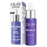 Olay Retinol 24 Night Serum for Face, Skincare with Retinyl Propionate. Anti Ageing Renewal Skin Care with 3 Actions: Smooths, Renews and Hydrates, 40ml