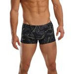 TYR Men's Galaxay Square Leg Swim Briefs, Black/Lime Green, W26