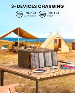 Hiluckey Solar Charger 25000mAh Power Bank – 4 Panels, USB-C, Waterproof