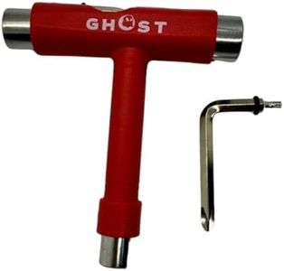 GHOST BOARDS Skate Tool All-In-One - Multi-Function Roller Skate Tool With T-Handle, Allen Key & Screwdriver for Easy Adjustments - Skate Key Fits Any Pocket- Skates Tools You’ll Always Carry - Red