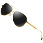 ATTCL Fashion Pilot Polarized Sunglasses For men UV Protection Metal frame QL2033 Gold Frame