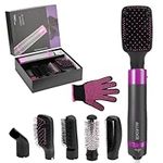 Hair Dryer Brush 5 in 1 Blow Dryer Brush Negative Ionic Hot Air Brush & Volumizer Styler with Interchangeable Brush Head Hair Dryer with Comb for Hair Drying Straightening Curling Styling