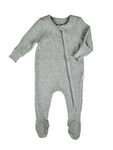 DreamBuy Zip Up Baby Sleepsuits Ribbed Cotton – Footed or Footless. Unisex Newborn Clothes Baby boys' clothing and Baby girl clothes (as8, age, 0_month, 3_months, Dove Grey)