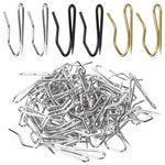 Rustark 58pcs Silver Metal Curtain Hooks Stainless Steel Heavy Duty Pin-On Drapery Hooks Pin for Drapes Pinch Pleat Curtain Hook Curtain Track Hooks for Window Curtain, Door Curtain and Shower Curtain