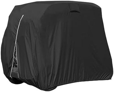 Scott Edward Golf Cart Cover 400D Waterproof Windproof Sunproof Outdoor All-Weather Polyester Full Golf Cart Cover Fits EZGO, Club Car, Yamaha, 2/4 Passenger Golf Cart, Black/Taupe