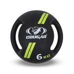 COUGAR Dual Handle Rubber Moulded Medicine Ball for Home and Gym Intense Workout, 6 KG