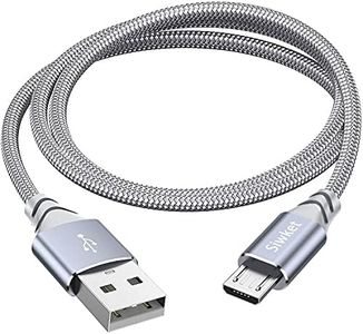 Siwket Micro USB Charging Cable 3M Braided USB A to Micro Android Charger Cable Data Sync Cord for Samsung Galaxy J7,S7,S6,Kindle Fire,Fire HD Tablets,PS4 Controller,Sony,HTC,LG,Motorola,Huawei Grey