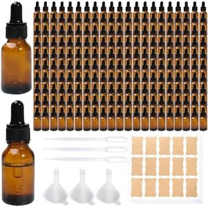 TANEMUDO 210 Pack 15ml Dark Dropper Bottles with Eye 1/2 oz Glass Brown Tincture Bottles for Essential Oils, Liquids, Perfumes, Lab Chemicals, and Travel Supplies(Amber)