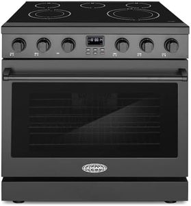 36 in. Haven Coll 6.1 cu. ft. 5 Burner Electric Range, Air Fry, Matte Black