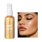 Body Glitter Spray, Face & Body Party Glitter,Liquid Highlighter, Shimmer and Sparkle Make Up,Festival Rave, Stage Makeup Gifts for Women, Quick Dry 60ML (Gold)