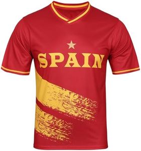 SINLEISI Spain 2026 World Cup Fan Soccer Jersey (Spain, X-Large)