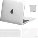 MOSISO Compatible with MacBook Air 13 inch Case 2024 2023 2022 M3 A3113 M2 A2681 Touch ID, Plastic Hard Case&Keyboard Cover&Screen Film&Pouch Compatible with MacBook Air 13.6 inch Case, Crystal Clear