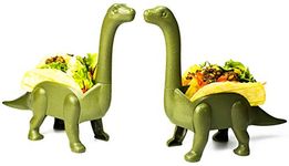 Long Neck Dinosaur Taco Holder, HapWay 2 Pack Plastic Novelty Taco Holder for Kids, Fun Taco Stand Shell Holder for Taco Tuesday or Lunch Sandwiches