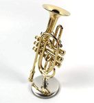 Apolo Mini Cornet Model Mini Musical Ornament Western Musical Instrument Decoration Gift (3.5''Cornet)