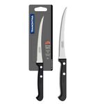 TRAMONTINA Ultracorte Stainless Steel Tomato Knife/,12cm/4.7"| Black |Micro-Serrated Edge/Wavy/Serrated Edge | Antimicrobial |Polypropylene Handle |Dishwasher Safe |5 Year Warranty*|Made in Brazil