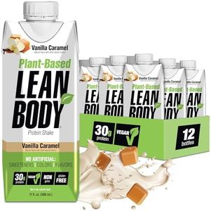 Lean Body Ready-to-Drink, Plant-Based Vegan Vanilla Caramel Protein Shake, 30g Protein, No Artificial Flavors, Sweeteners or Colors, Non GMO, Gluten Free, Premium Pea & Rice Blend (Pack of 12)