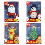 WISHKEY Christmas Theme Pencil Eraser for School Children, Cute Erasers for Kids Different Shapes, Soft Non-Dust Stationary Puzzle Erasers, Best Christmas Gifts for Kids (Pack of 4, Multicolor)