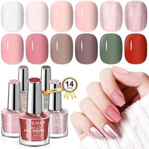 SAVILAND Nail Polish Set Fingernail: Quick Dry 12 Classic Trendy Colors Nail Polish Non Gel 0.34oz Bulk Regular Nail Polish Kit with Base Top Polish Coat Castor Oil Toe Nail Lacquer Gift Set Women