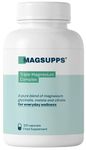 MAGSUPPS Triple Magnesium Complex - 300mg of Pure Magnesium Glycinate, Malate, & Citrate for Muscles, Sleep, Calm, & Energy - 40 Servings - 120 Capsules - UK Made - No Fillers