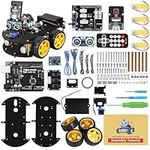 ELEGOO Smart Robot Car Kit V4.0 Compatible with Arduino IDE with UNO R3 Board, Line Tracking Module, Ultrasonic Sensor, IR Module, Intelligent & Educational Toy Car Robotic Kit for Kids