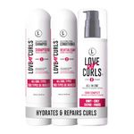 Love Ur Curls - Shampoo & Conditioner Set with All in One Curl Cream Styler for Kinky & Coily Hair, 3 Step System to Repair and Moisturizing