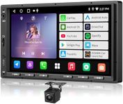 ATOTOZONE A5L 7inch Android Double DIN Car Stereo & Backup Camera, Wireless CarPlay& Android Auto Touchscreen Head Unit, WiFi/Bluetooth/USB, 2G+32G,MirrorLink, 24B-EQ DSP, FM/AM,GPS Tracking &AI Chat