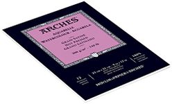 ARCHES 23 x 31 cm 300 GSM Hot Pressed Short Side Glued Pad Watercolour Paper - Natural White (Pack of 12 Sheets)